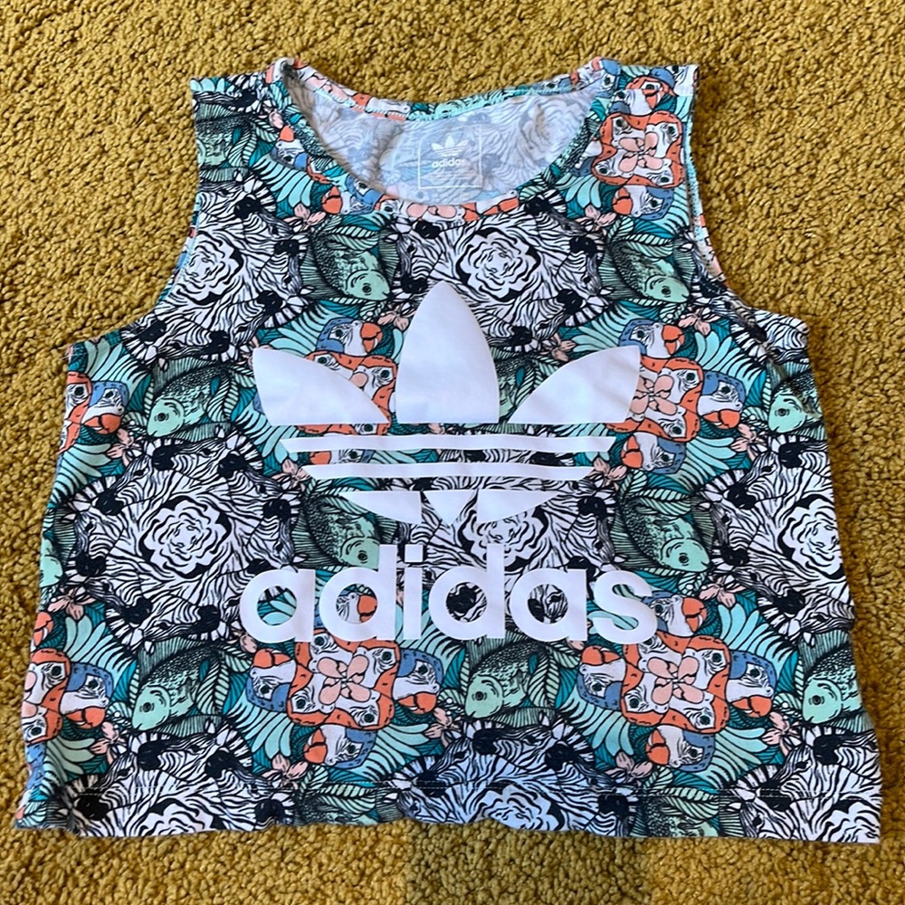 Adidas girls crop top logo shirt